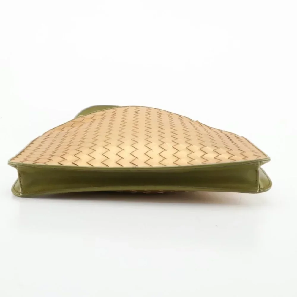 Authentic Bottega Veneta Flat Shoulder Bag - Golden Metallic Intrecciato Leather - Picture 5 of 16